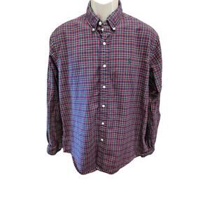 Ralph lauren classic fit Christmas colors plaid long sleeve thick cotton EUC L